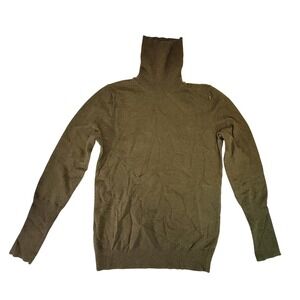 J. Crew Olive Green Wool Blend Turtleneck Sweater Size S Slim Fit